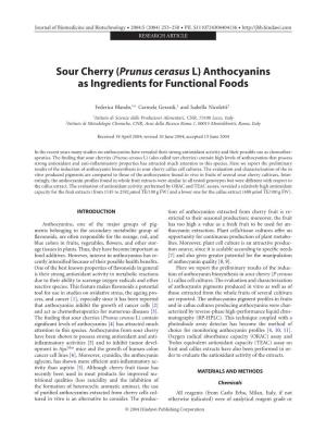 Sour Cherry Anthocyanins As Ingredients for Functional Foods 255