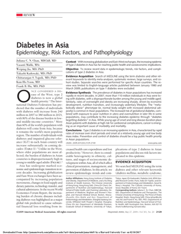 Diabetes in Asia: Epidemiology, Risk Factors, and Pathophysiology
