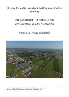 Notice Explicative DUP ZAC Du Souchet LA NORVILLE