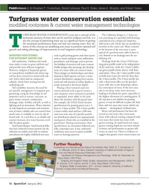 Turfgrass Water Conservation Essentials: Modified Rootzones & Current Water Management Technologies
