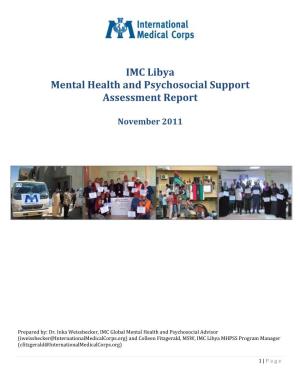 IMC Libya Mental Health and Psychosocial Support Assessment Report
