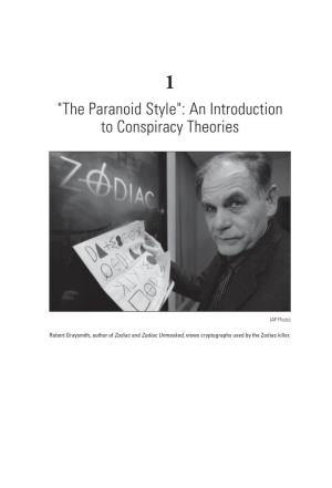 "The Paranoid Style": an Introduction to Conspiracy Theories