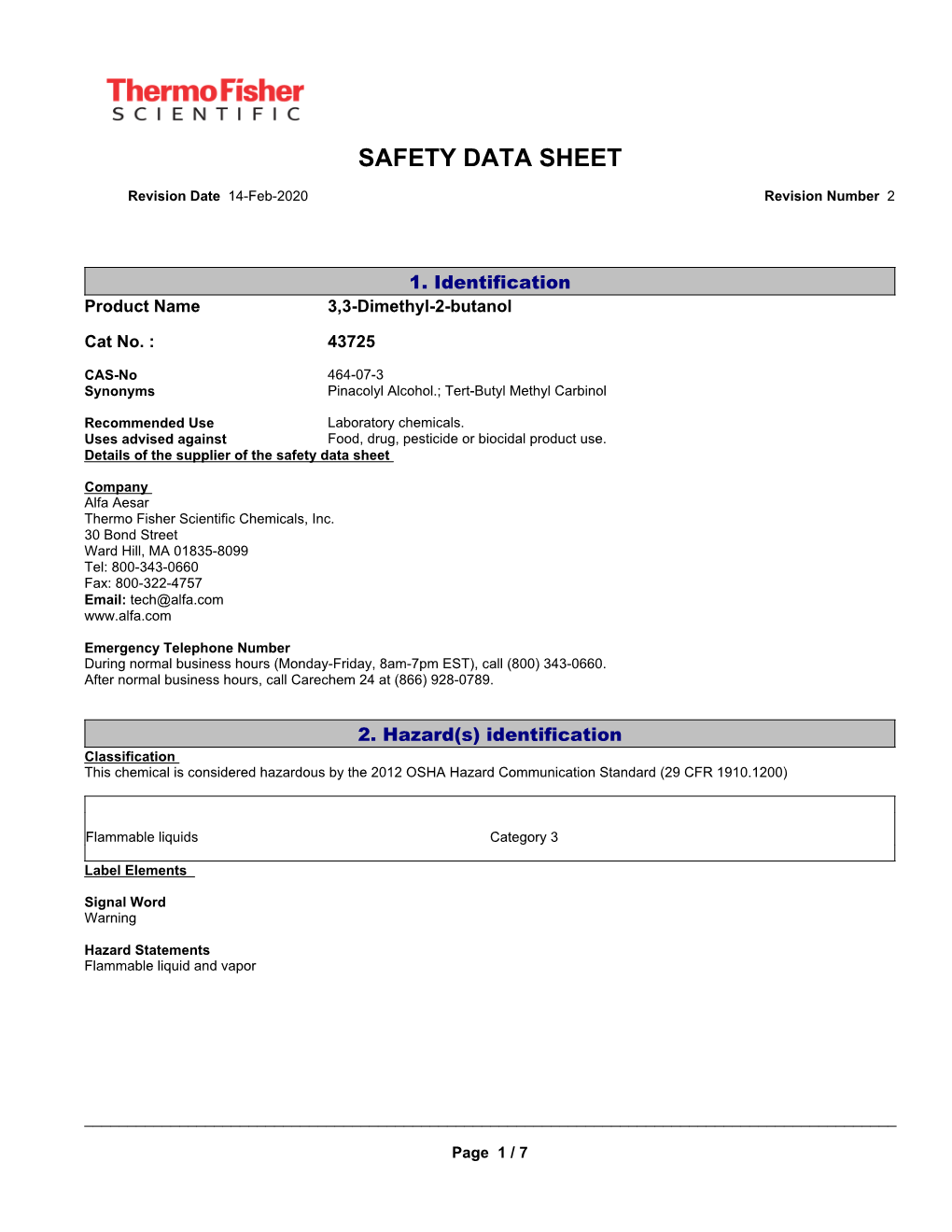 Safety Data Sheet