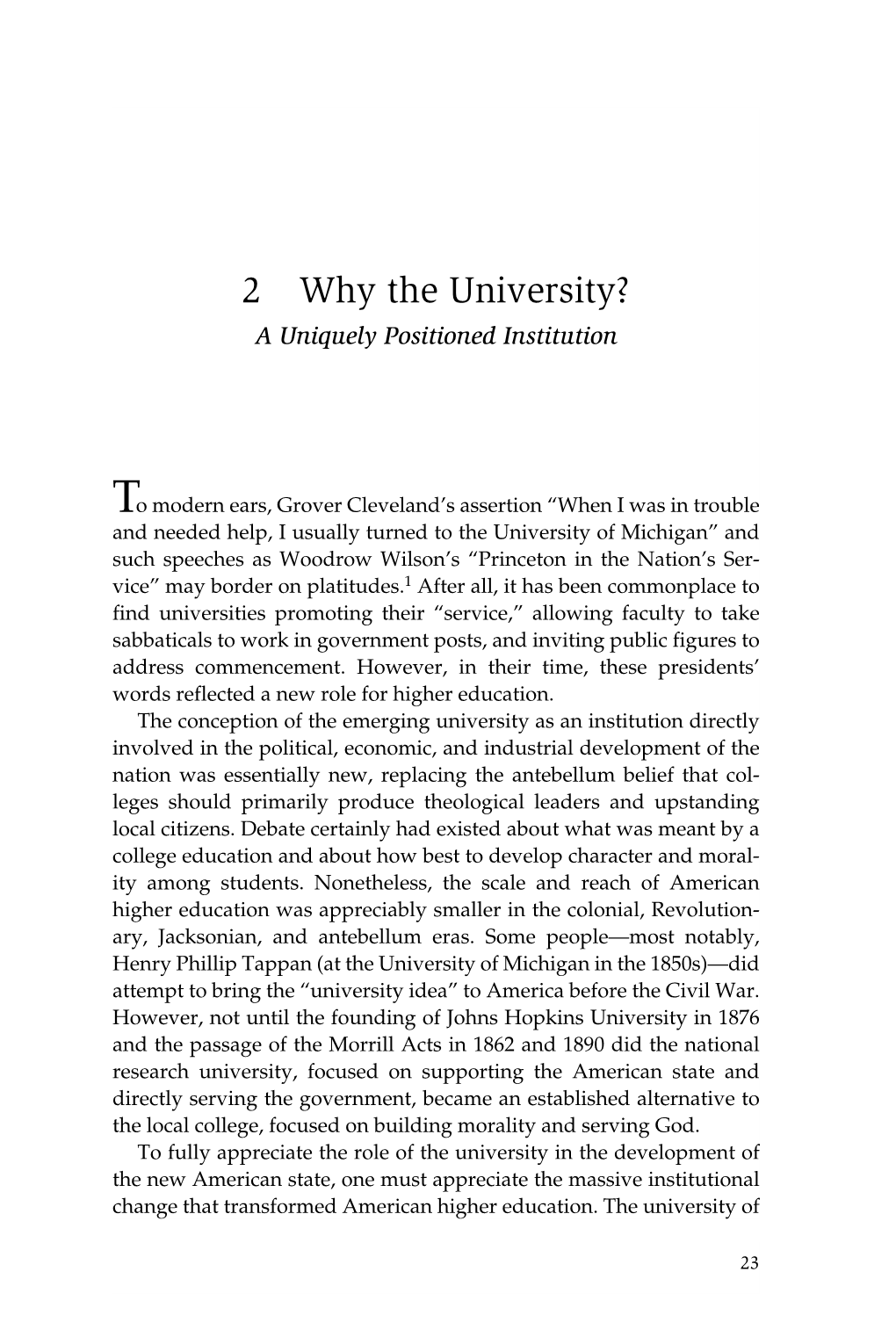 Chapter 2: Why the University? a Uniquely Positioned Institution