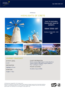 Highlights of Crete