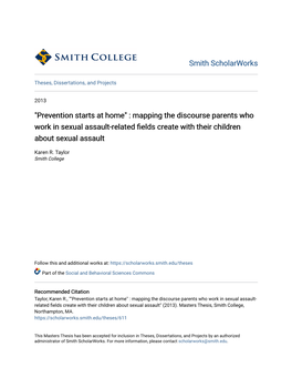 Mapping the Discourse Parents Who Work in Sexual Assault-Related Fields Create with Their Children About Sexual Assault