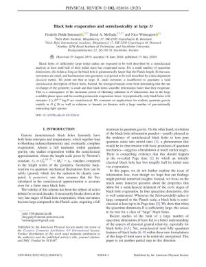 Black Hole Evaporation and Semiclassicality at Large D
