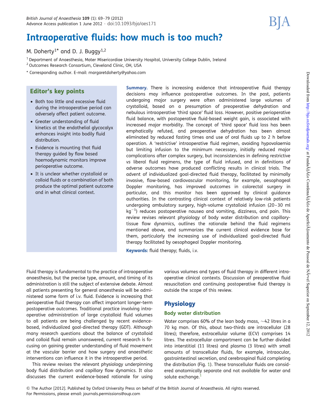 Intraoperative Fluids: How Much Is Too Much?