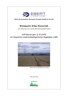 Windpark Elbe-Haverlah - Errichtung Von Sechs Windenergieanlagen