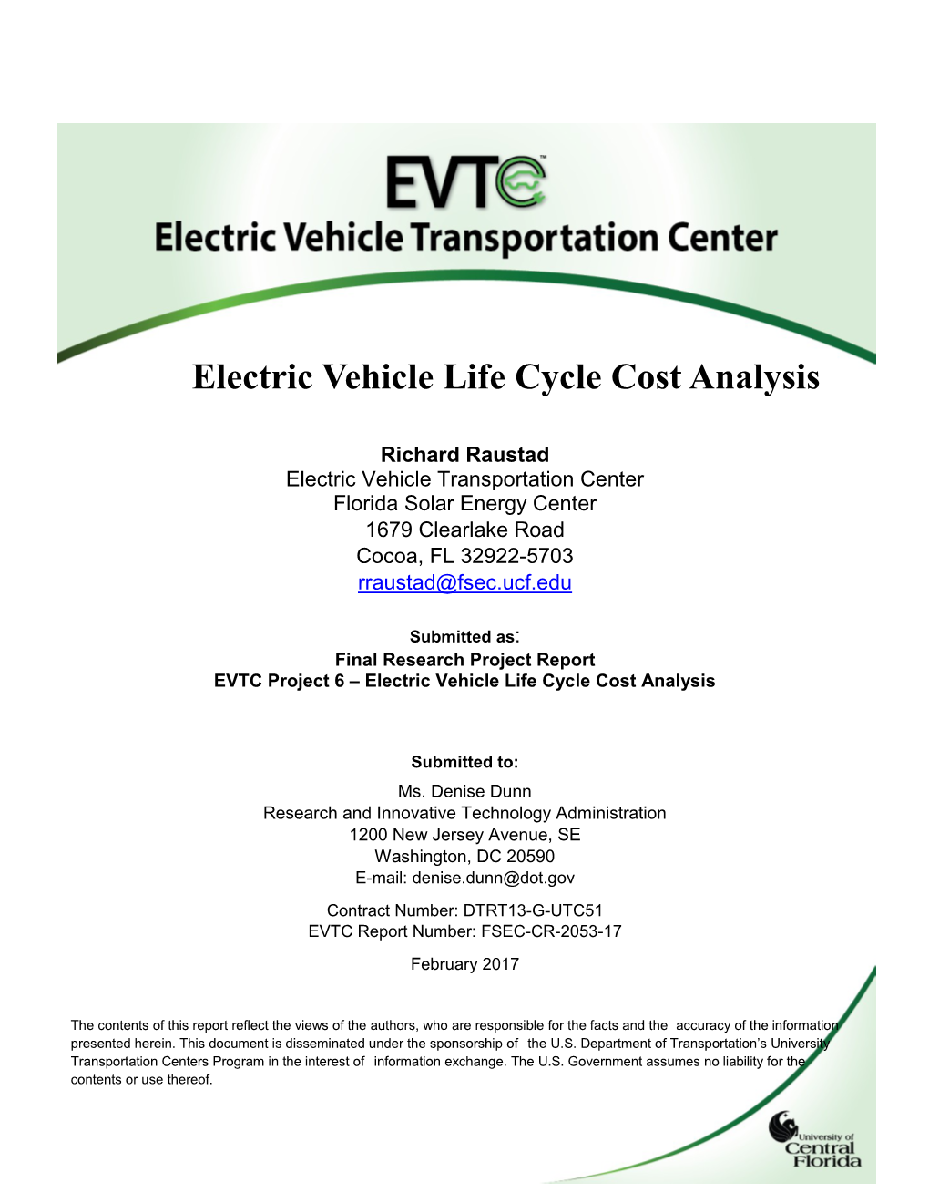 Electric Vehicle Life Cycle Cost Analysis - DocsLib