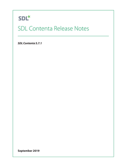 SDL Contenta 5.7.1 Release Notes