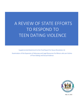 A Review of State Efforts to Respond to Teen Dating Violence