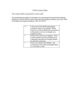 Chronic Obstructive Pulmonary Disease: Management of Adults with Chronic Obstructive Pulmonary Disease in Primary and Secondary Care