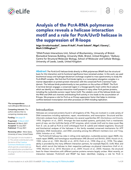 Analysis of the Pcra-RNA Polymerase Complex Reveals a Helicase