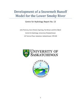 Development of a Snowmelt Runoff Model for the Lower Smoky River