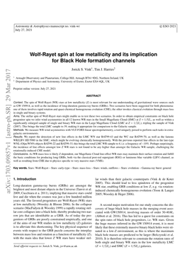 Wolf-Rayet Spin at Low Metallicity and Its Implication for Black Hole