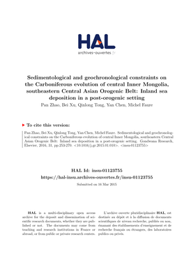 Sedimentological and Geochronological Constraints on The
