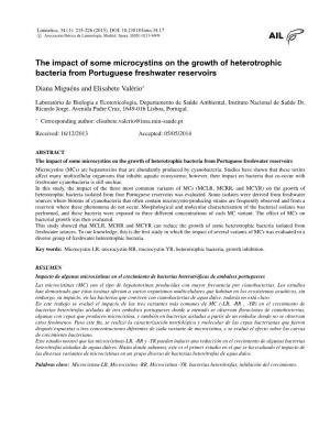 The Impact of Some Microcystins on the Growth of Heterotrophic Bacteria from Portuguese Freshwater Reservoirs
