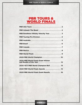 Pbr Tours & World Finals