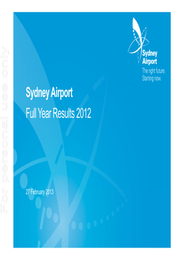 Sydney Airport Full Year Results 2012