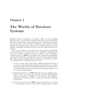 The Worlds of Database Systems