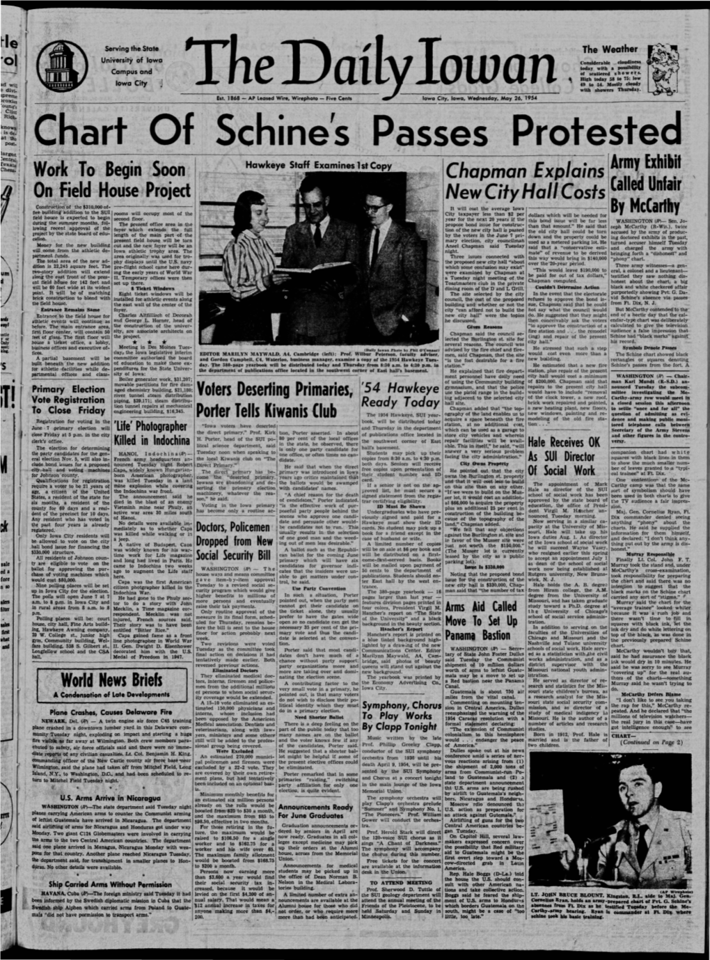 Daily Iowan (Iowa City, Iowa), 1954-05-26