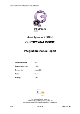Europeana Inside: Integration Status Report