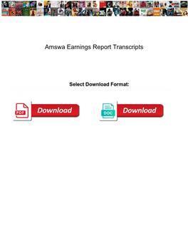 Amswa Earnings Report Transcripts