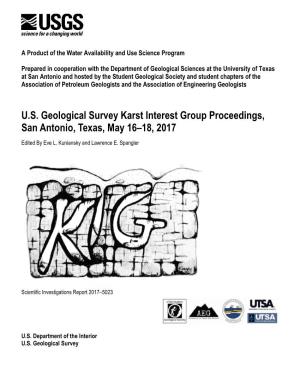 U.S. Geological Survey Karst Interest Group Proceedings, San Antonio, Texas, May 16–18, 2017