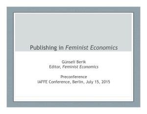 Publishing in Feminist Economics