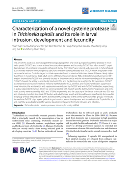 Characterization of a Novel Cysteine Protease in Trichinella Spiralis And