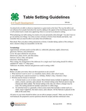 Table Setting Guidelines