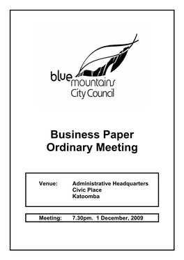 Business Paper Ordinary Meeting