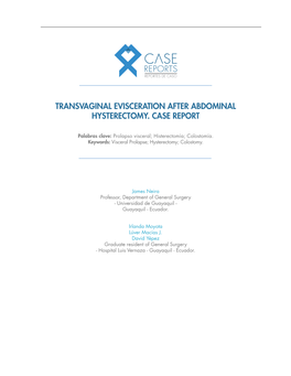 Transvaginal Evisceration After Abdominal Hysterectomy