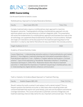 AHEC Course Listing Use the Search Function to Look for a Course