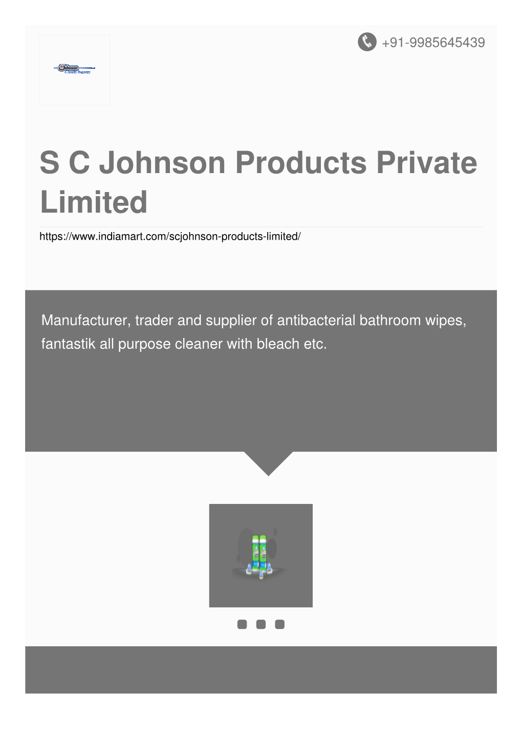 S C Johnson Products Private Limited