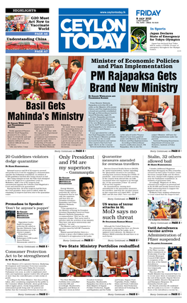 PM Rajapaksa Gets Brand New Ministry by Gagani Weerakoon and Thameenah Razeek