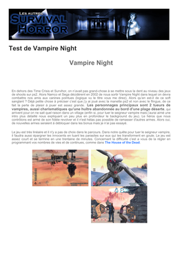 Test De Vampire Night Vampire Night