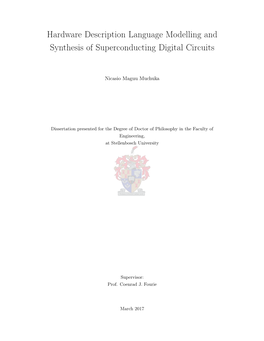 Hardware Description Language Modelling and Synthesis of Superconducting Digital Circuits