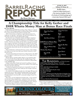 A Championship Title for Kelly Gerber and DHR Whatta Money Man At