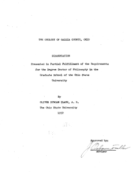 The Geology of Gallia County, Ohio Dissertation