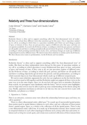 Relativity and Three Four-Dimensionalisms