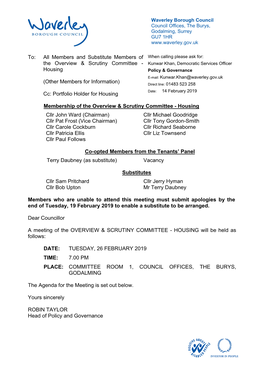 (Public Pack)Agenda Document for Overview & Scrutiny Committee