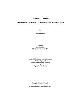 Investigation of Exudative Epidermitis and Ear Necrosis in Pigs