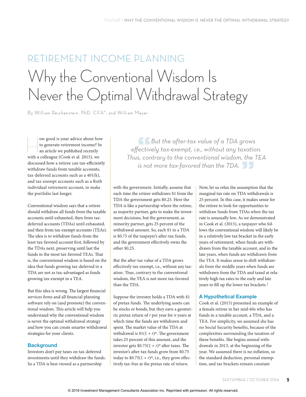 Why the Conventional Wisdom Is Never the Optimal Withdrawal Strategy