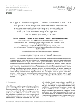 Autogenic Versus Allogenic Controls on the Evolution of a Coupled Fluvial