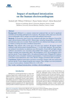 Impact of Methanol Intoxication on the Human Electrocardiogram