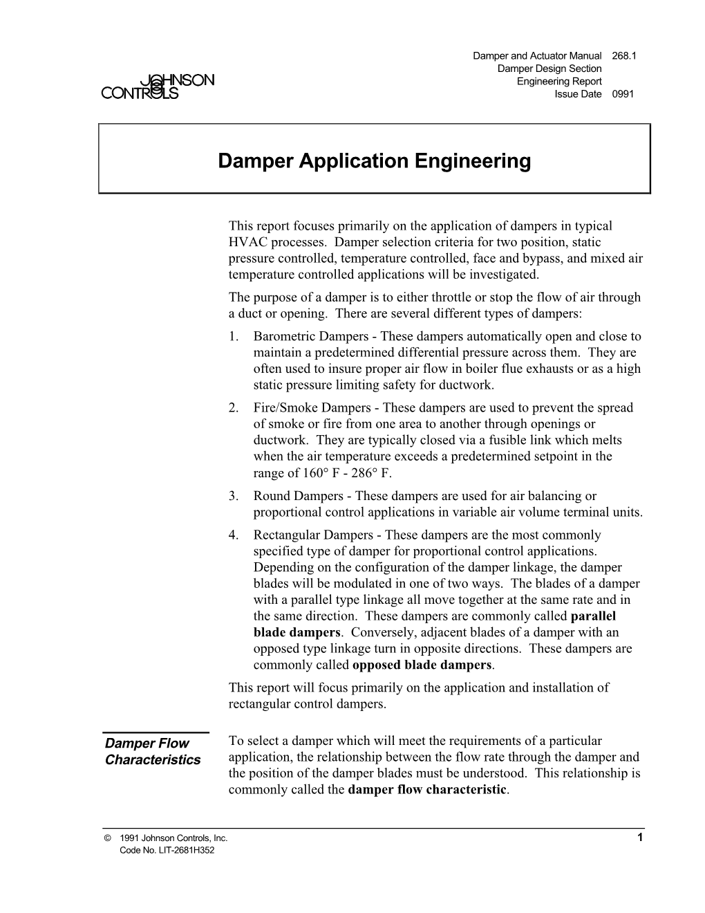 Damper Application Engineering