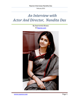 Naaree Interviews Nandita Das February 2013