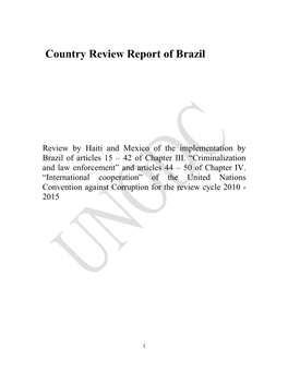 Country Review Report of Brazil